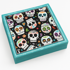 Vibrant Sugar Skull Halloween Luncheon Napkins