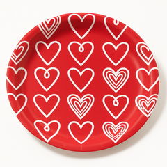 Romantic Red Heart Paper Plates - 6.75"