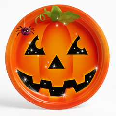 Perfect Pumpkin Halloween Paper Plates - 8.5'' Round