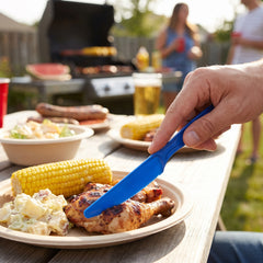 Heavy Duty Royal Blue Plastic Knives - 7.5 in. - 50 Pack