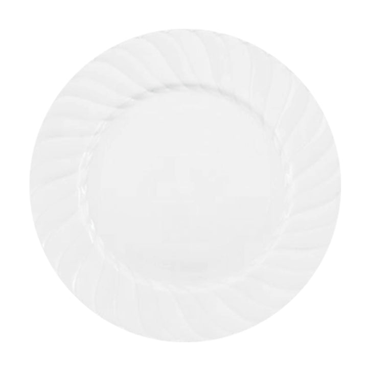 9 In. White Fluted Plates | 18 Count