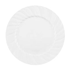 9 In. White Fluted Plates | 18 Count