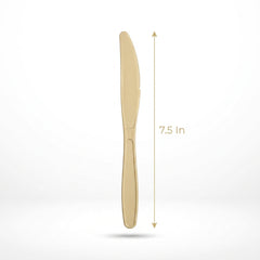Elegant Gold Plastic Knife - Solid Color Collection - 7.5 in.
