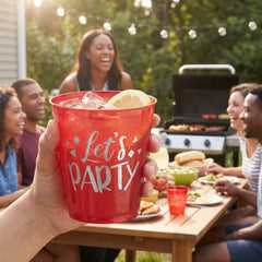 Let's Party Reusable Red Plastic Tumbler Cups, 9oz, 30-Pack