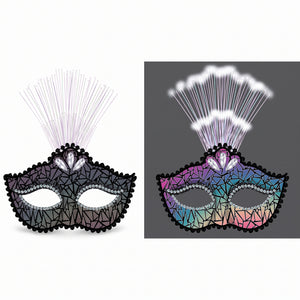 Light-Up Fiber Optic Harlequin Masquerade Mask