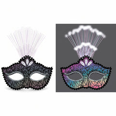 Light-Up Fiber Optic Harlequin Masquerade Mask