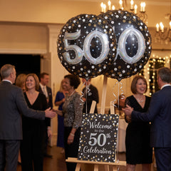 Sparkling Silver 50th Birthday Foil Balloon