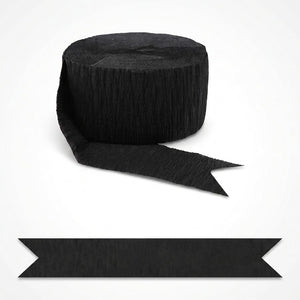 Black Crepe Streamer Roll - 81 Feet