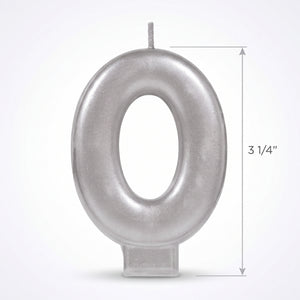 Silver Number 2 Molded Birthday Candle