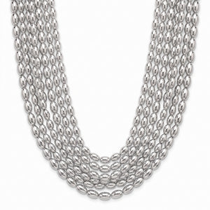 Silver Metallic Bead Necklace Set - 8 Pack