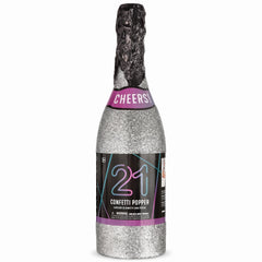 Cheers! 21st Birthday Confetti Popper Bottle