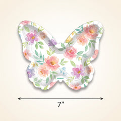 Butterfly Flutter Shaped Dessert Plates - 7-Inch, 8 Pack