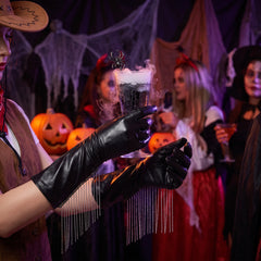 Cowgirl Glam Halloween Gloves with Ball Chain Fringe