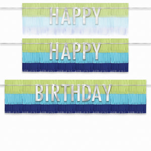 Modern Fringe Happy Birthday Banner