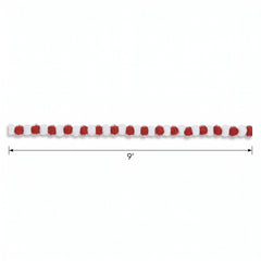 Festive Red & White Pom Pom Tinsel Garland - 9 ft