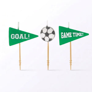 Goal Getter Soccer Birthday Candle Set, 3-Inch, 6-Pack