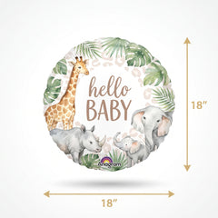 Soft Jungle Baby Shower Foil Balloon
