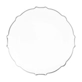 9 In. Clear/Silver Petal Plates | 20 Count