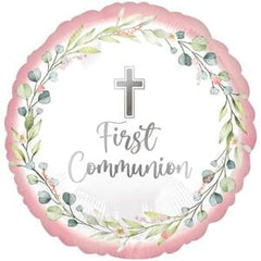 My First Communion Pink Foil Balloon