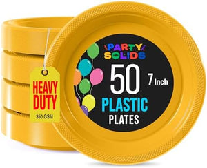 7 in. Yellow Plastic Plates | 50 Count