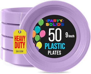 9 in. Lavender Plastic Plates | 50 Count