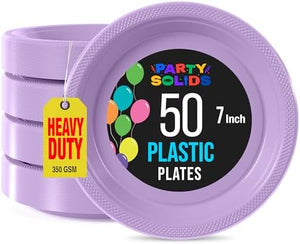 7 in. Lavender Plastic Plates | 50 Count