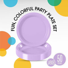 7 in. Lavender Plastic Plates | 50 Count