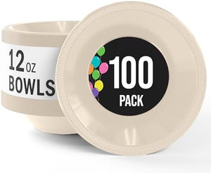 12 Oz. Ivory Plastic Bowls | 100 Count