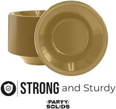 12 Oz. Gold Plastic Bowls | 100 Count