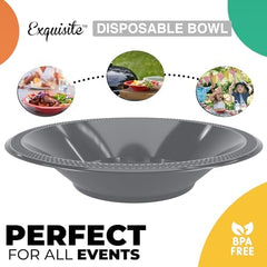 12 Oz. Silver Plastic Bowls | 100 Count