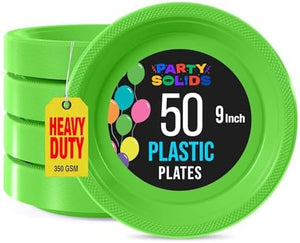 9 in. Lime Green Plastic Plates | 50 Count