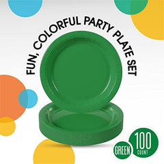 7 in. Emerald Green Paper Plates | 100 Count