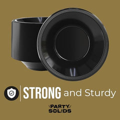 12 Oz. Black Plastic Bowls | 50 Count