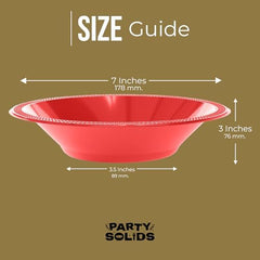 12 Oz. Red Plastic Bowls | 100 Count