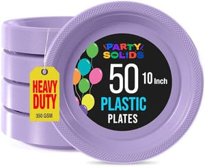 10 in. Lavender Plastic Plates | 50 Count