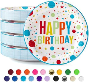 7 in. Birthday Print Paper Plates | 50 Ct.