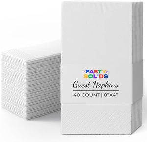 White Guest Towel Napkins | 8 in. x 4 in. | 40 Ct.