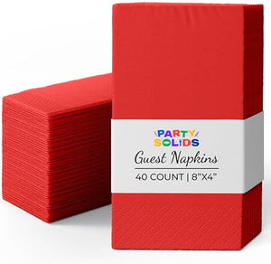 Red Guest Towel Napkins | 8 in. x 4 in. | 40 Ct.
