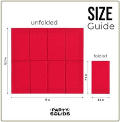 Red Guest Towel Napkins | 8 in. x 4 in. | 40 Ct.