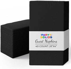 Black Guest Towel Napkins | 8 in. x 4 in. | 40 Ct.