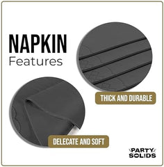 Black Guest Towel Napkins | 8 in. x 4 in. | 40 Ct.