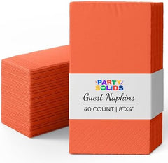Orange Guest Towel Napkins | 8 in. x 4 in. | 40 Ct.