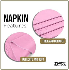 Pink Guest Towel Napkins | 8 in. x 4 in. | 40 Ct.