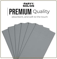 Silver Guest Towel Napkins | 8 in. x 4 in. | 40 Ct.