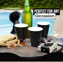18 Oz. Black Plastic Cups | 50 Ct.