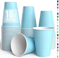18 Oz. Light Blue Plastic Cups | 50 Ct.