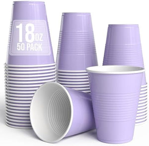 18 Oz. Lavender Plastic Cups | 50 Ct.