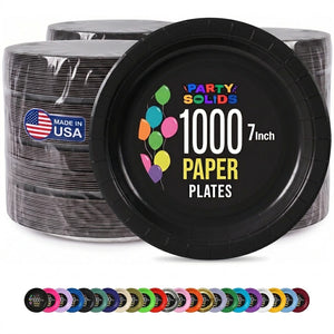 7 in. Black Paper Plates | Case of 1000