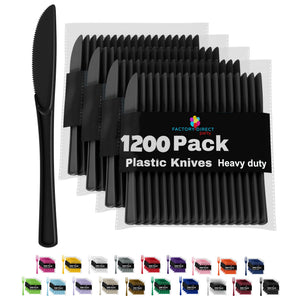 Heavy Duty Black Plastic Knives - 7.75 in. | Case of 1200