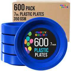 7 in. Dark Blue Plastic Plates | Case of 600
